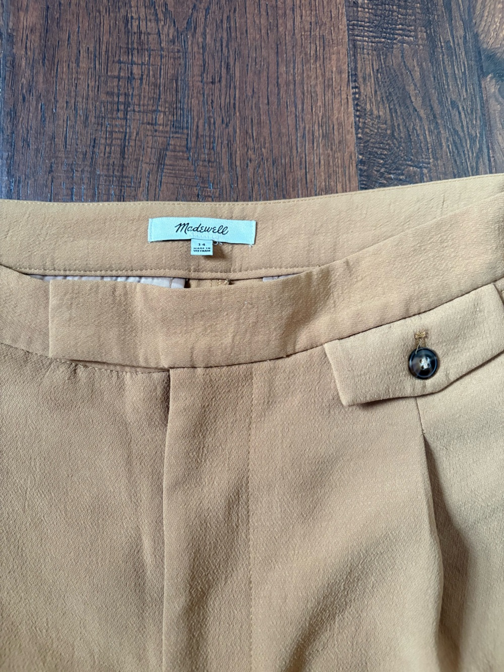 Madewell Camel Wide Leg Trouser Pants High Rise Size 14 - Picture 6 of 8